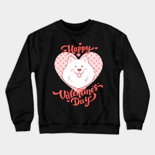 Happy valentines day cute samoyed dog illustration Crewneck Sweatshirt